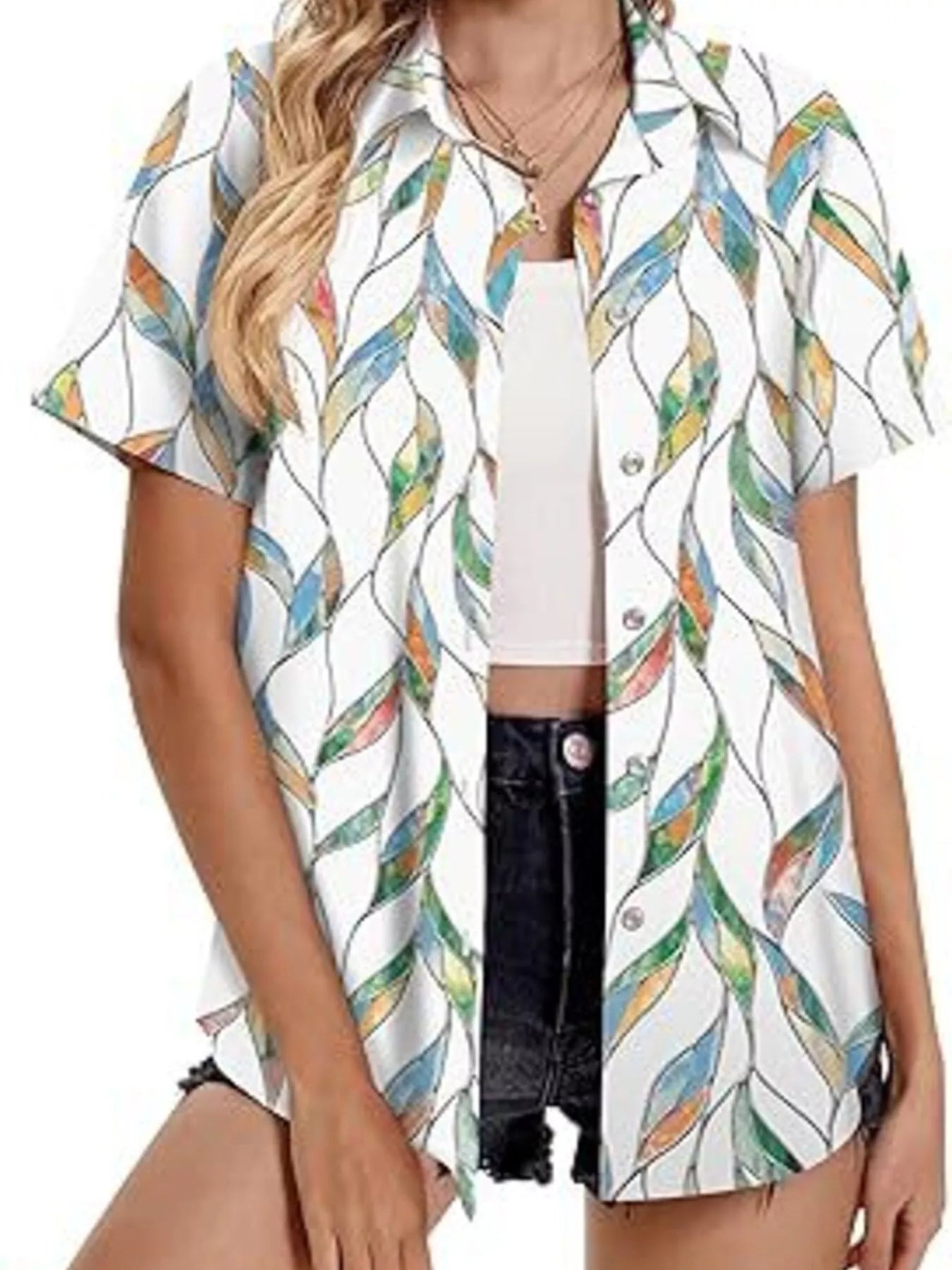 Plant Print Short Sleeve Shirt
