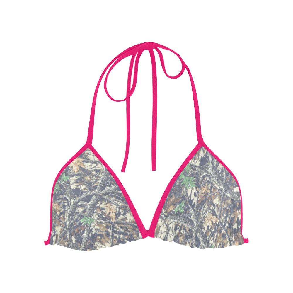 Luckless Outfitters Faded Camo Triangle Bikini Top — lifestyle context