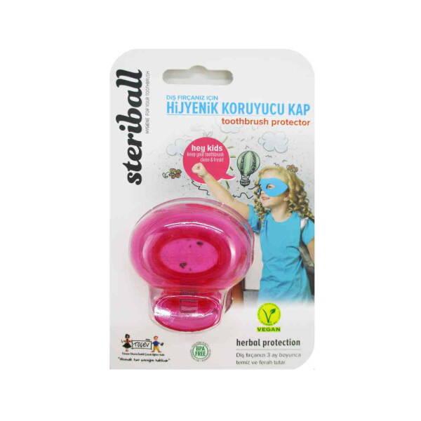Steriball Kids Toothbrush Protector Pink - Hygienic Toothbrush Cover for Travel & Home
