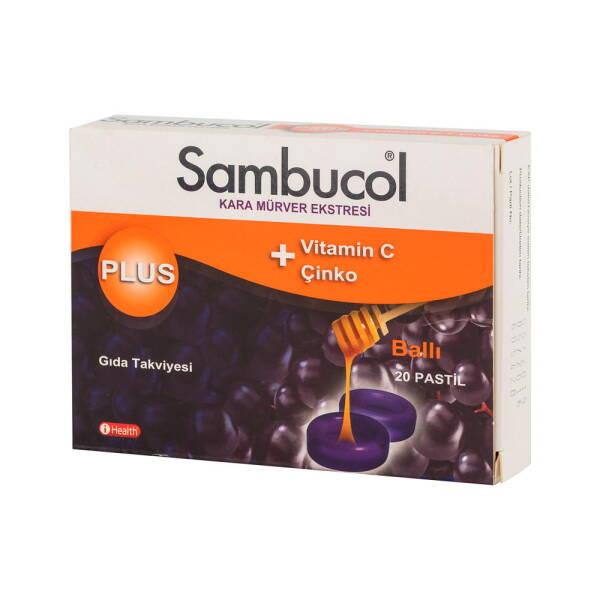 Sambucol Plus Black Elderberry Dietary Supplement with Vitamin C & Zinc - Boosts Immune System Support - 20 Tablets