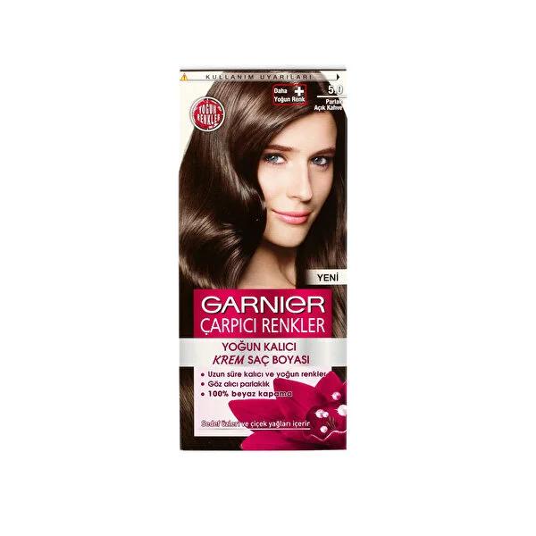 Garnier Color Natural: Light Brown Hair Dye 5.0 Ð Vibrant, Natural-Looking, Bright A�õk Kahve Hair Color at Home