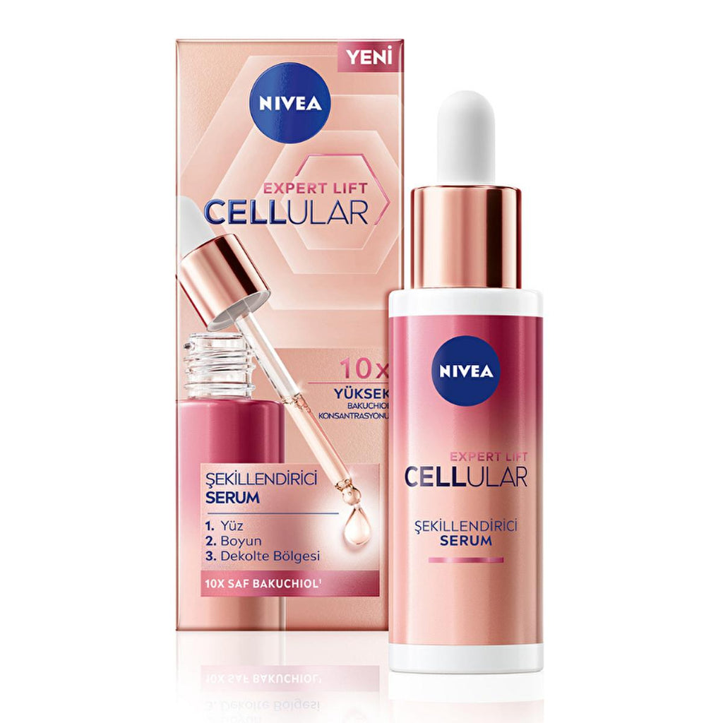 Nivea Cellular Expert Lift Bakuchiol Serum: Natural Retinol Alternative for Anti-Aging, Wrinkle Reduction & Skin Firming - Face, Neck & DŽcolletŽ
