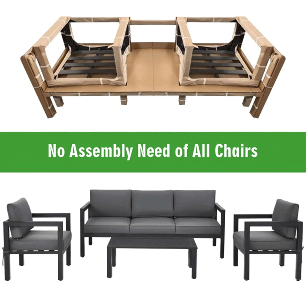 Alora 4-Piece Premium Outdoor Aluminum Furniture Set For Backyard & Poolside (SAK73532) – SAKSBY WHOLESALE, view 9
