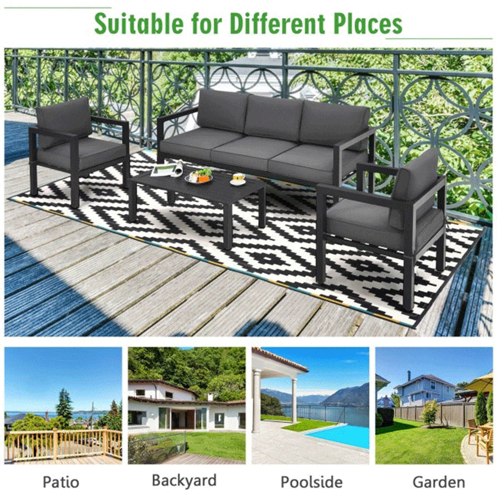 Alora 4-Piece Premium Outdoor Aluminum Furniture Set For Backyard & Poolside (SAK73532) – SAKSBY WHOLESALE, view 4