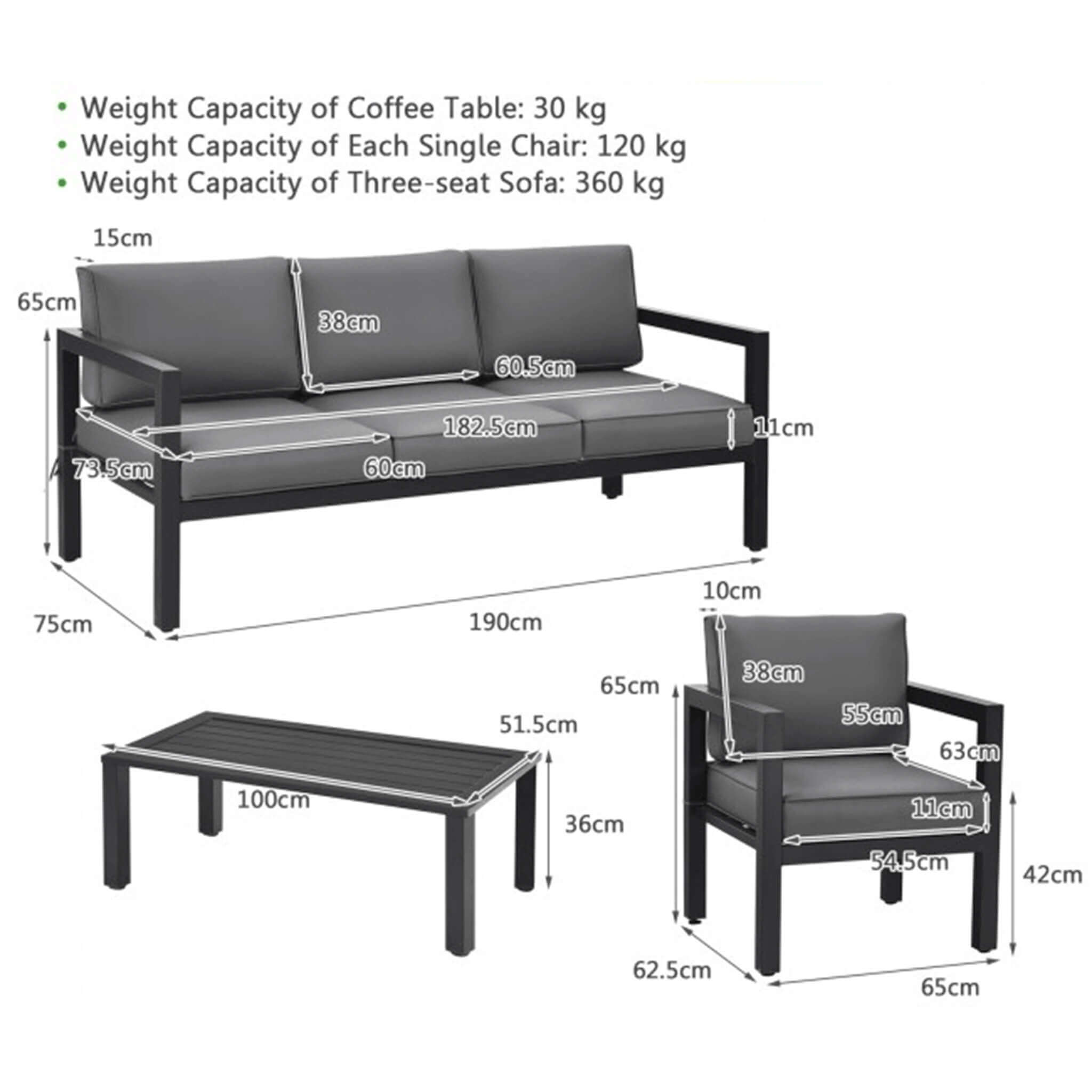 Alora 4-Piece Premium Outdoor Aluminum Furniture Set For Backyard & Poolside (SAK73532) – SAKSBY WHOLESALE, view 15