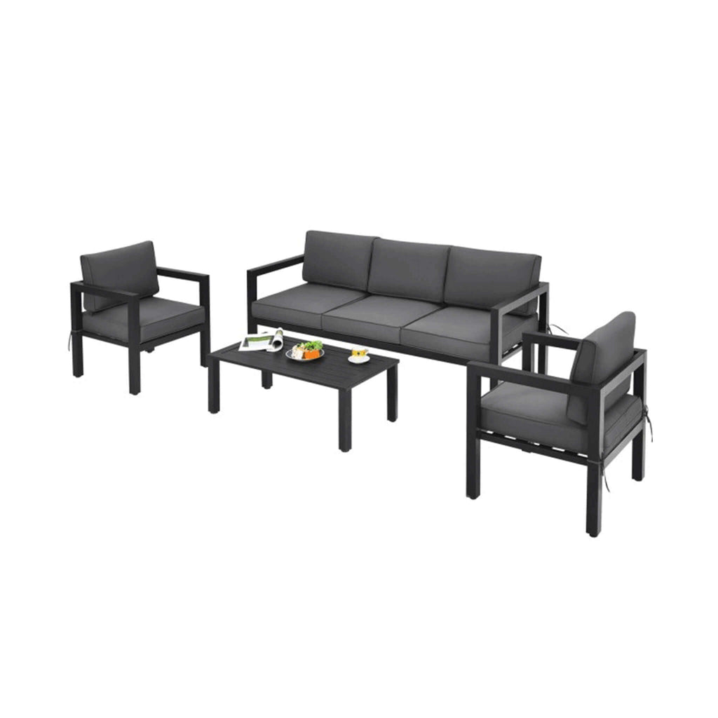 Alora 4-Piece Premium Outdoor Aluminum Furniture Set For Backyard & Poolside (SAK73532) – SAKSBY WHOLESALE, view 3