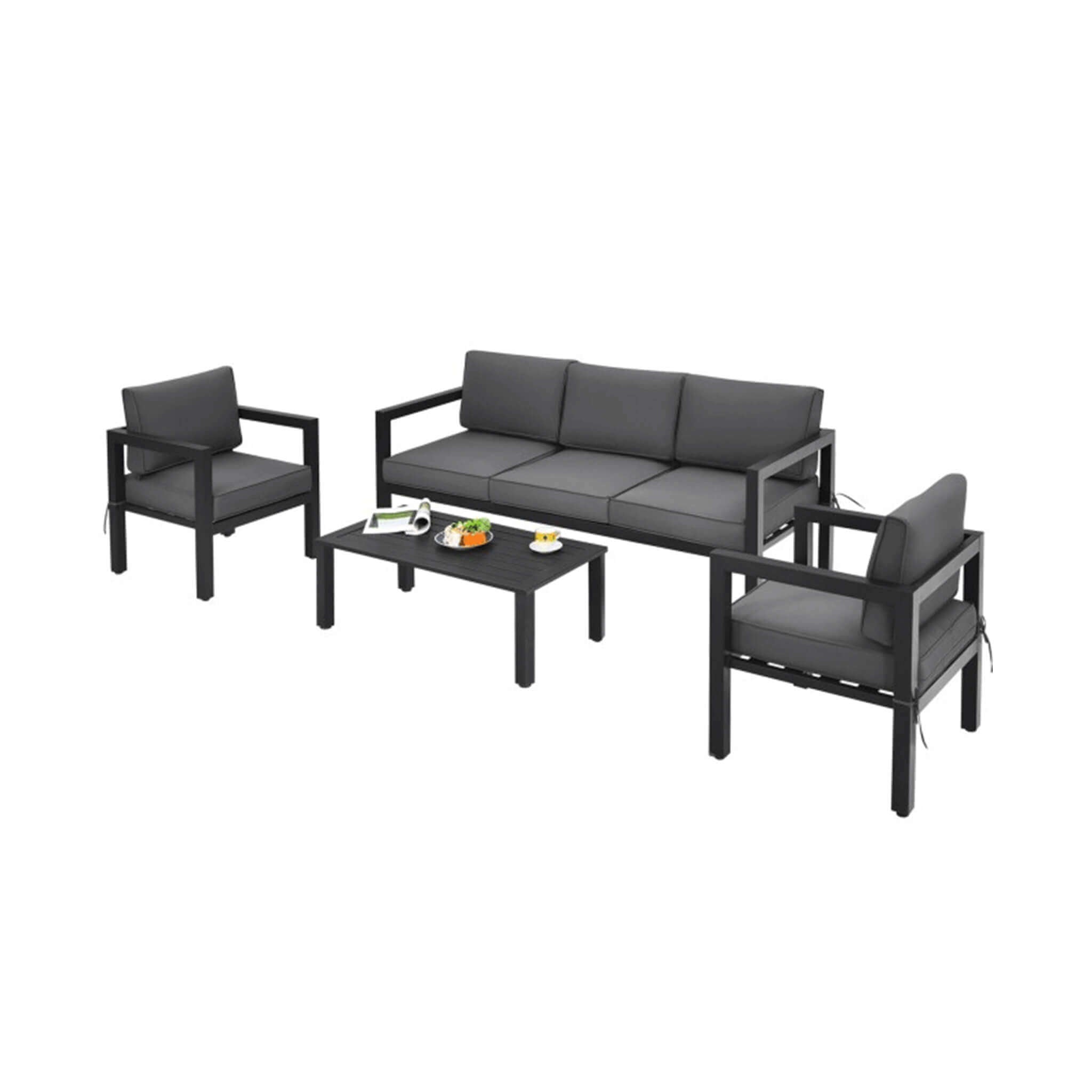 Alora 4-Piece Premium Outdoor Aluminum Furniture Set For Backyard & Poolside (SAK73532) – SAKSBY WHOLESALE, view 3