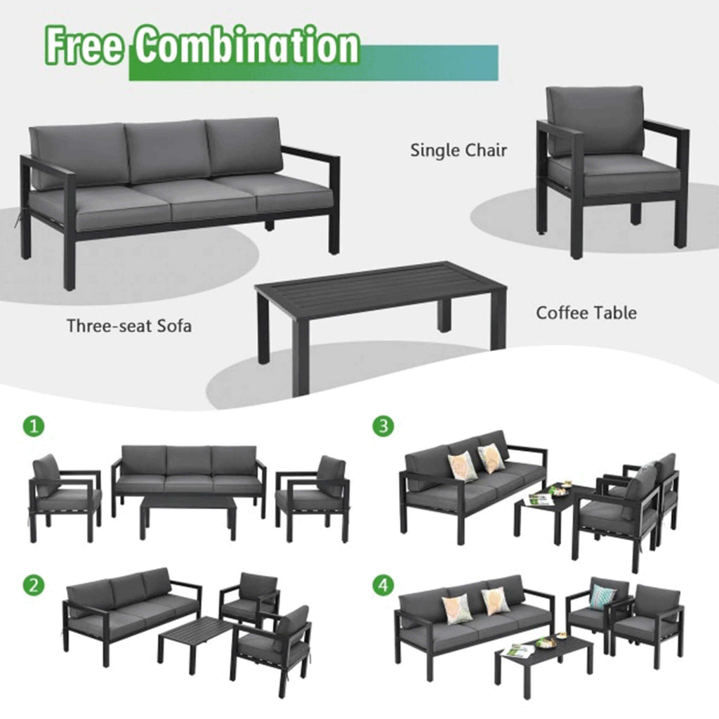 Alora 4-Piece Premium Outdoor Aluminum Furniture Set For Backyard & Poolside (SAK73532) – SAKSBY WHOLESALE, view 13