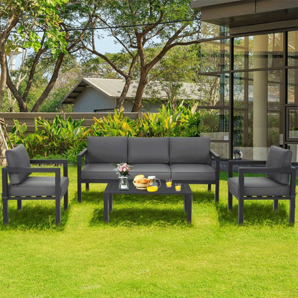 Alora 4-Piece Premium Outdoor Aluminum Furniture Set For Backyard & Poolside (SAK73532) – SAKSBY WHOLESALE