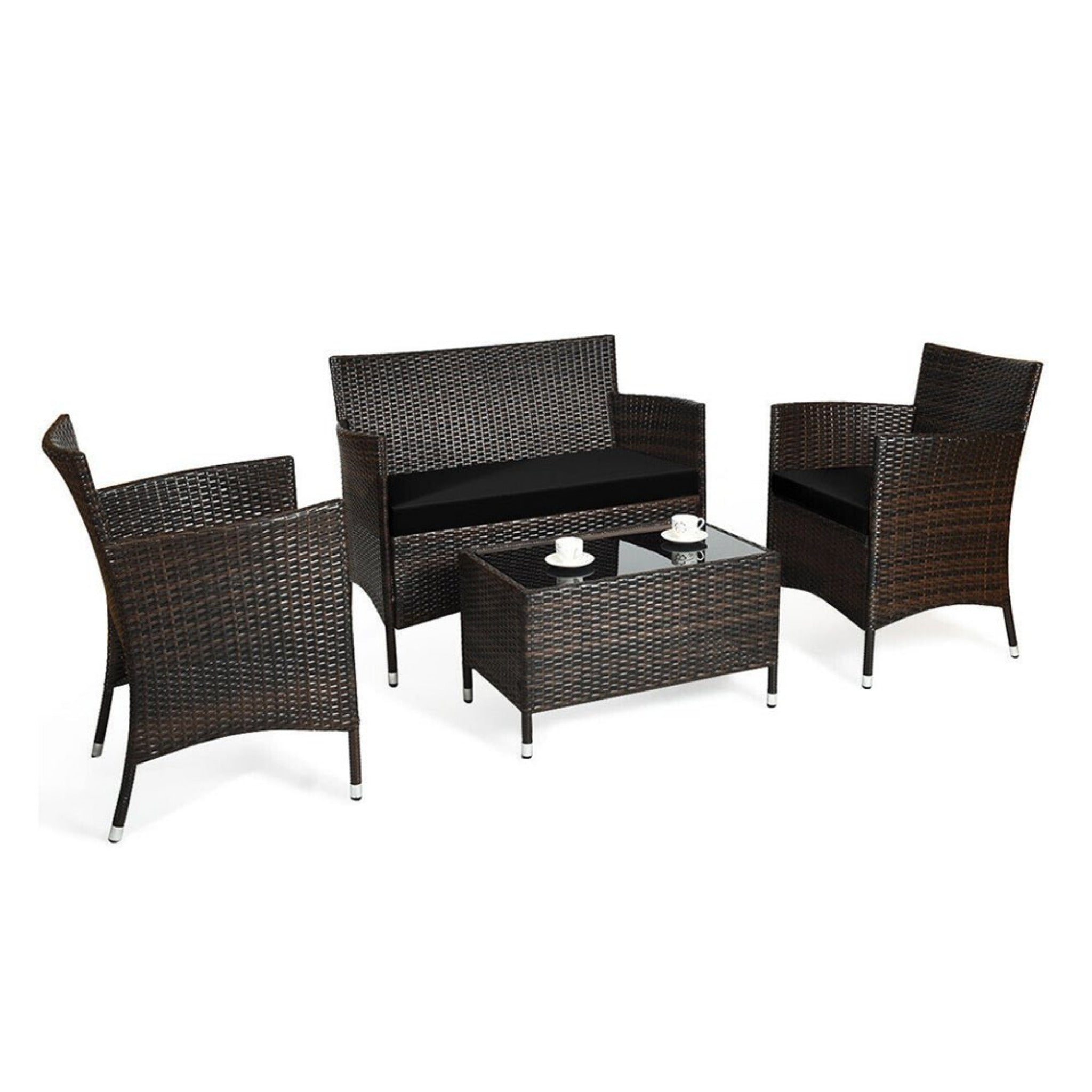 Alora 4-Piece Outdoor Rattan Patio Furniture Set With Cushions & Coffee Table (SAK75463) – SAKSBY WHOLESALE, view 12