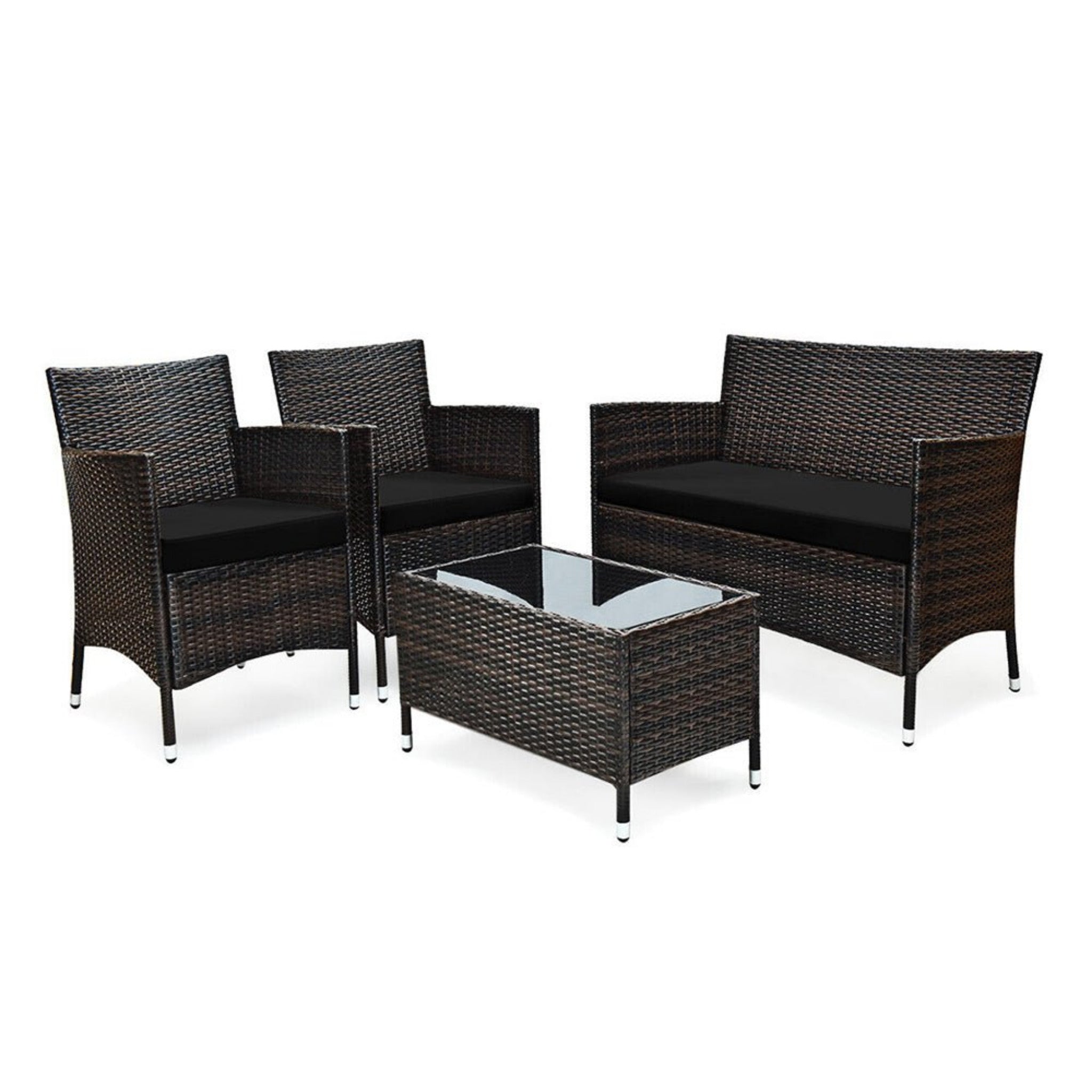 Alora 4-Piece Outdoor Rattan Patio Furniture Set With Cushions & Coffee Table (SAK75463) – SAKSBY WHOLESALE, view 11