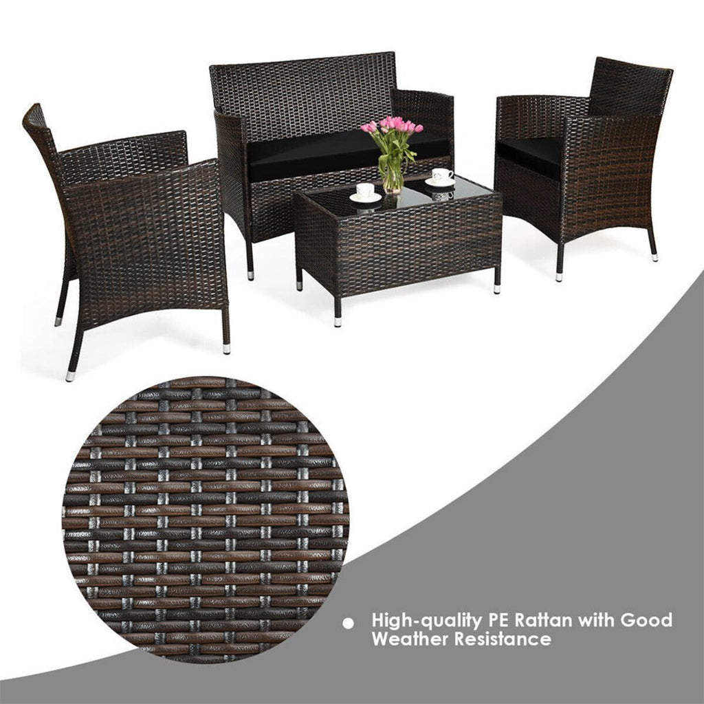 Alora 4-Piece Outdoor Rattan Patio Furniture Set With Cushions & Coffee Table (SAK75463) – SAKSBY WHOLESALE, view 8