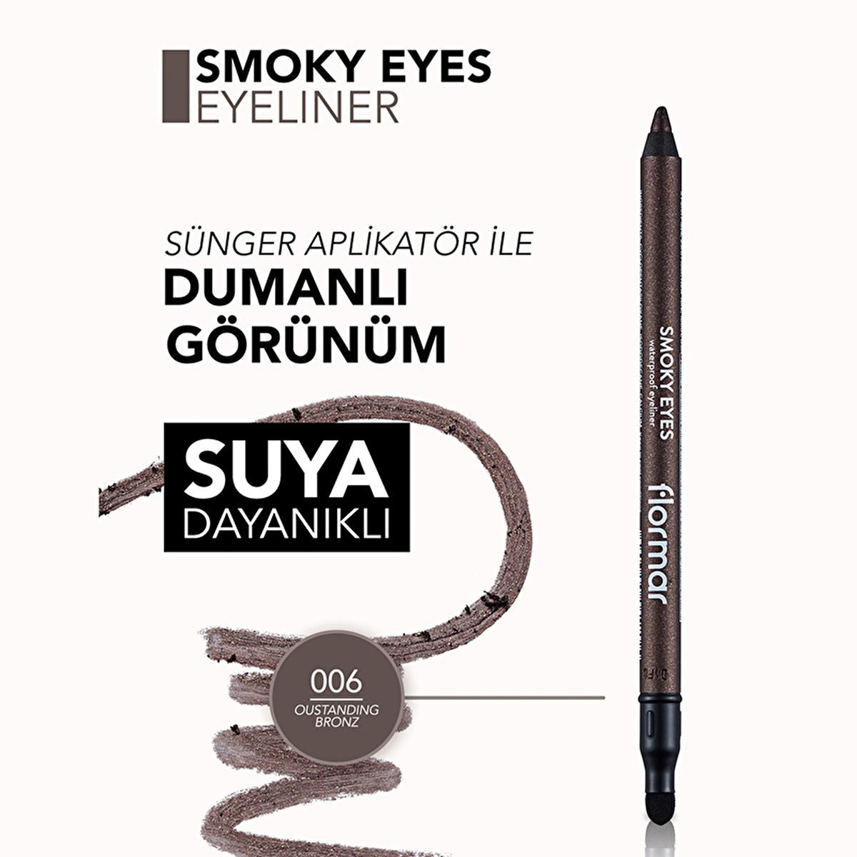 Flormar Smoky Eyes Bronze Eyeliner Pencil: Waterproof, Smudge-Proof, Long Lasting, & Highly Pigmented for Effortless Smoky Eyes