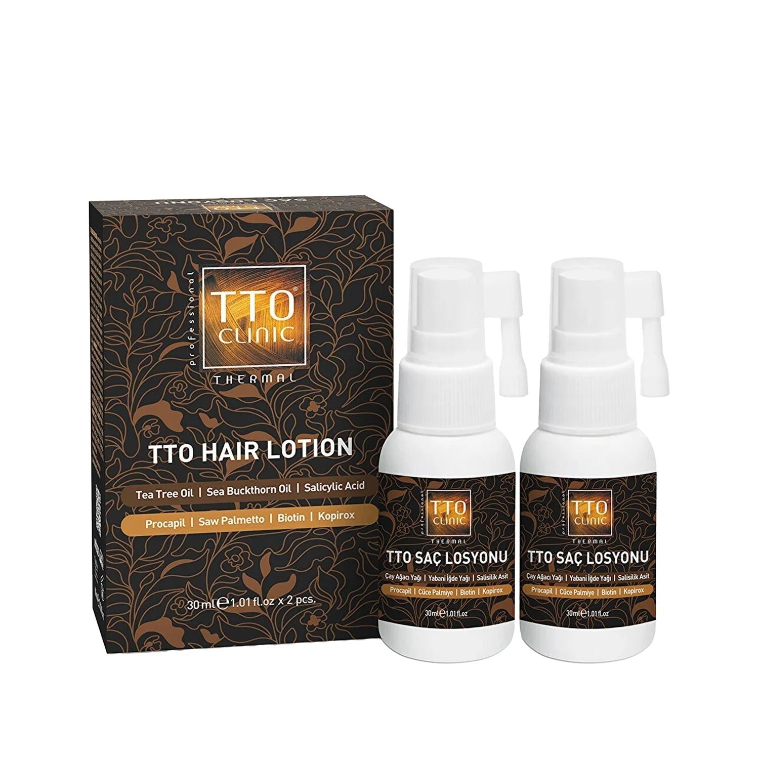 TTO Clinic Hair Loss Lotion 30ml - Promotes Hair Growth, Strengthens Hair Follicles