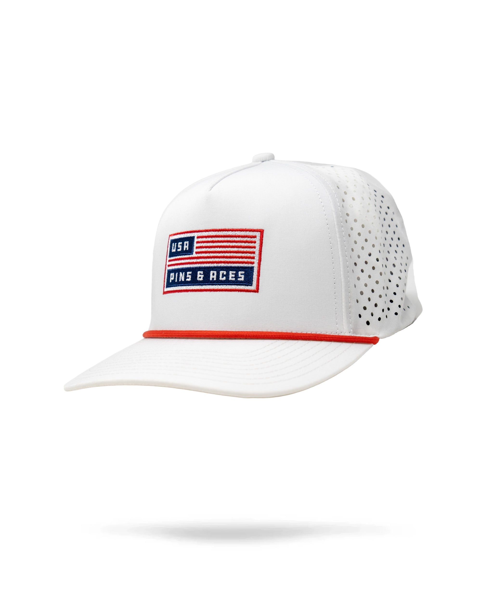 Pins and Aces Perforated Rope Hat - USA — main product shot