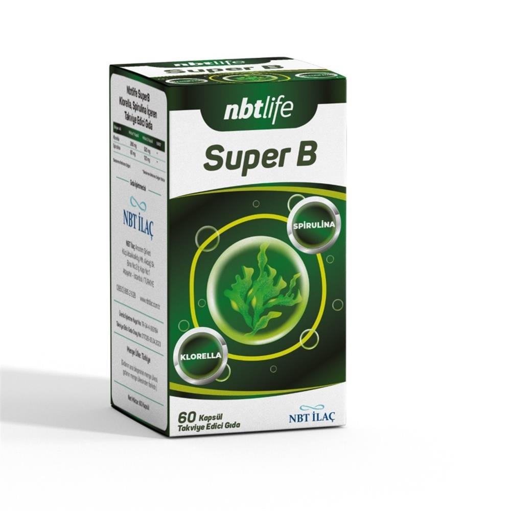 NBTLife Super B Dietary Supplement - Spirulina & Chlorella Capsules for Natural Health & Wellness