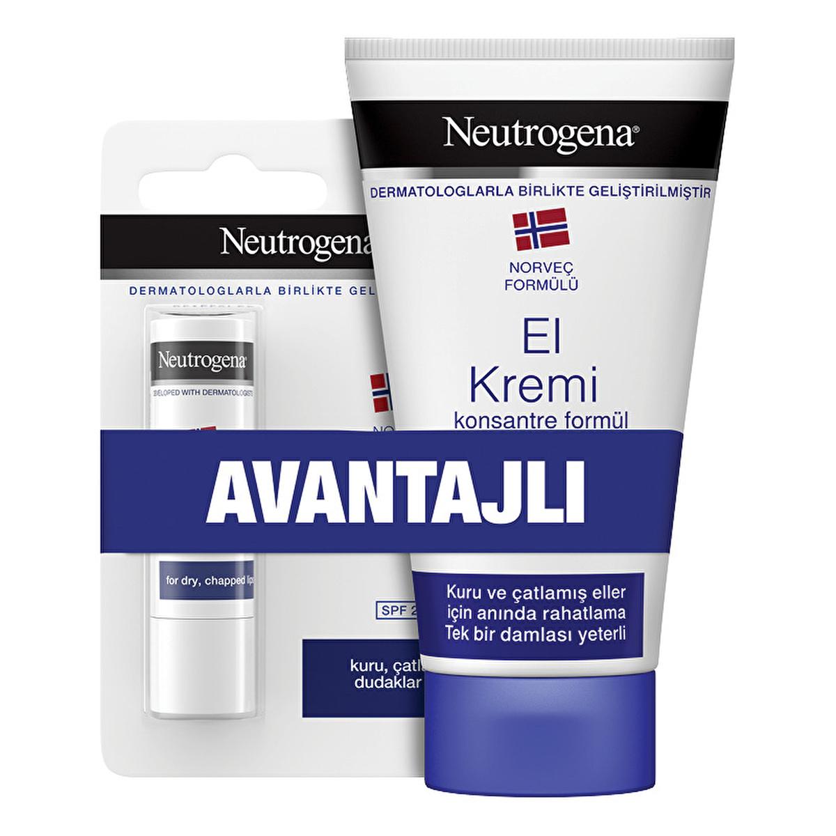 Neutrogena Norwegian Formula Hand Cream and Lip Balm Set - Moisturizing Dry Skin Relief
