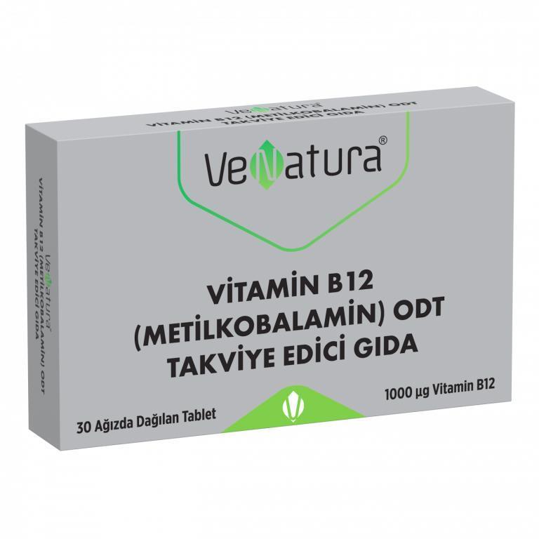 VeNatura Methylcobalamin Vitamin B12 Supplement - 30 Orally Disintegrating Tablets for Energy & Neurological Health