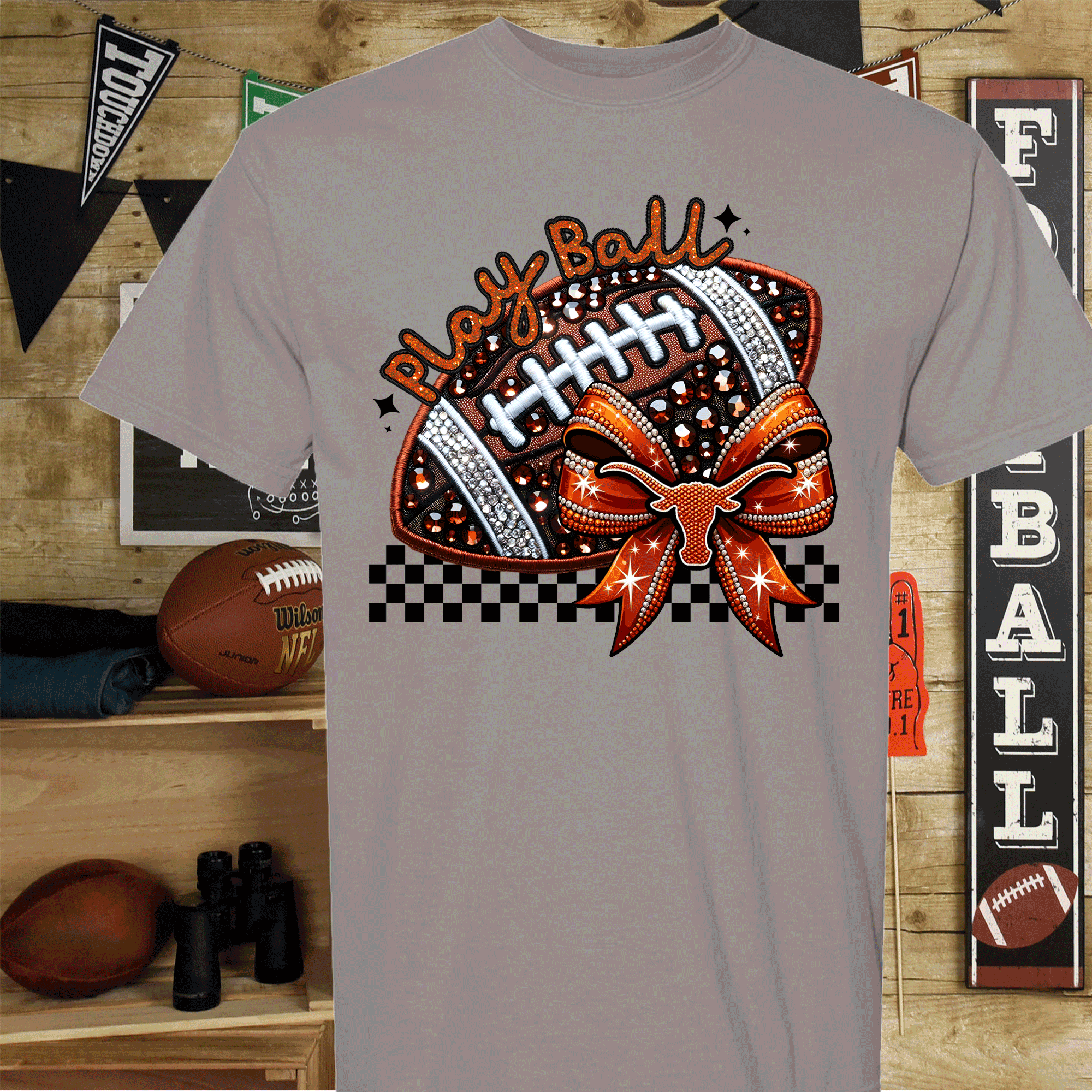 A Blessed Texas Mess Boutique University of Texas Football Shirts, Longhorns Football sweatshirts, SEC… — construction detail