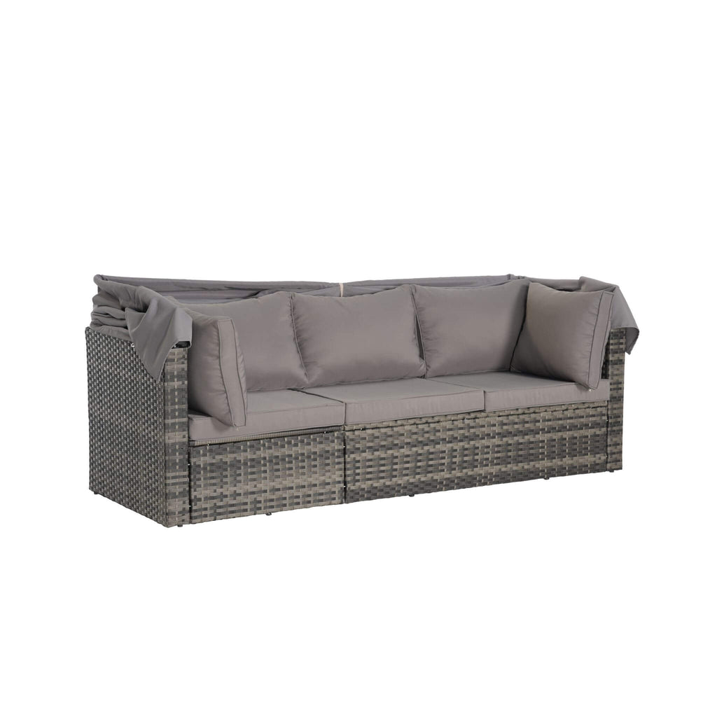 Alora 5-Piece Outdoor Patio Wicker Daybed Furniture Set With Retractable Canopy (SAK37816) – SAKSBY WHOLESALE, view 10