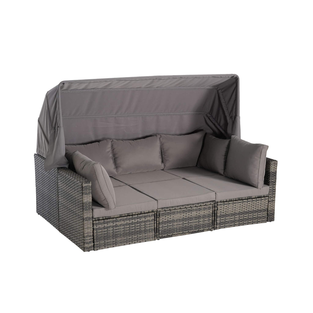 Alora 5-Piece Outdoor Patio Wicker Daybed Furniture Set With Retractable Canopy (SAK37816) – SAKSBY WHOLESALE, view 13