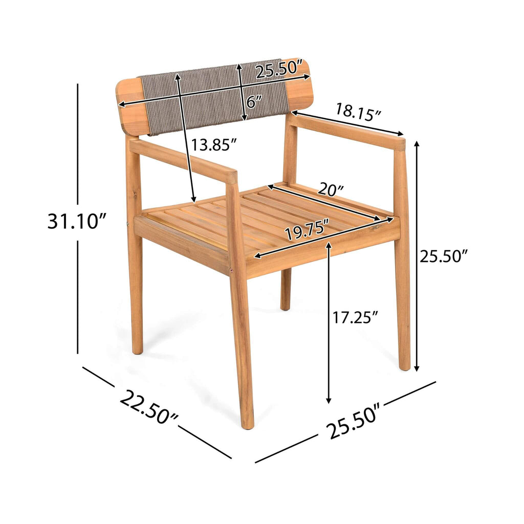 Alora Premium 5-Piece Acacia Wooden Outdoor Furniture Patio Set With Dining Chairs And Table (SAK70445) – SAKSBY WHOLESALE, v