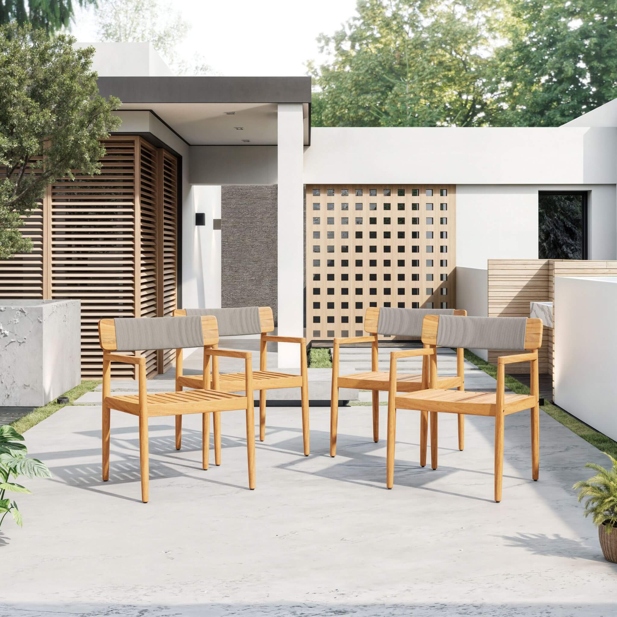 Alora Premium 5-Piece Acacia Wooden Outdoor Furniture Patio Set With Dining Chairs And Table (SAK70445) – SAKSBY WHOLESALE, v
