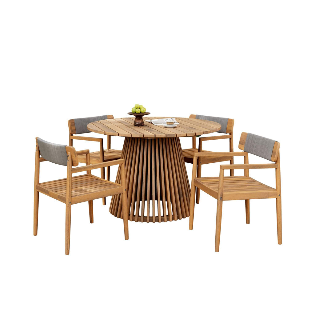 Alora Premium 5-Piece Acacia Wooden Outdoor Furniture Patio Set With Dining Chairs And Table (SAK70445) – SAKSBY WHOLESALE, v