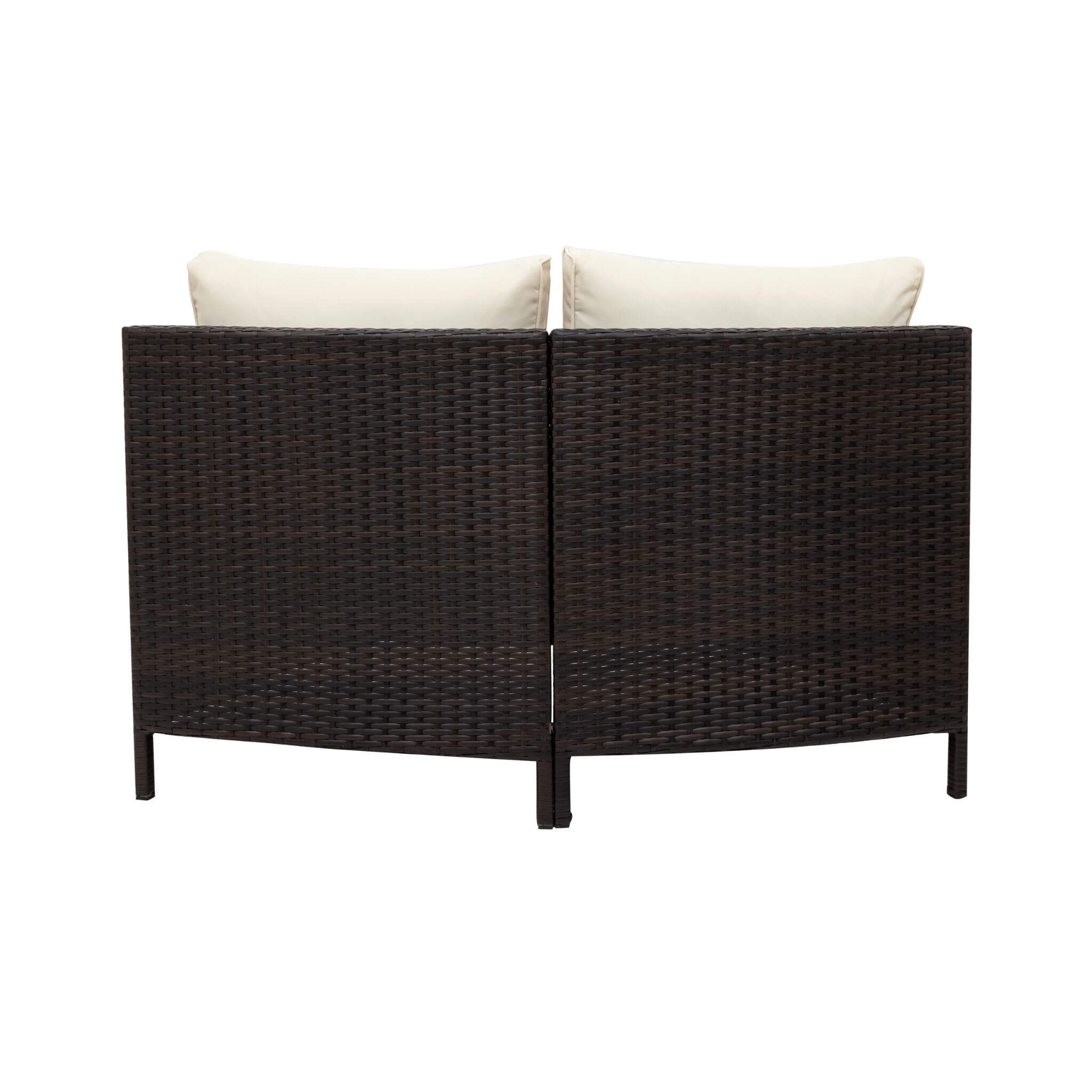 Alora Premium 5-Piece All-Weather Half-Moon Outdoor Rattan Wicker Patio Sectional Sofa Furniture Set With Tempered Glass Tabl