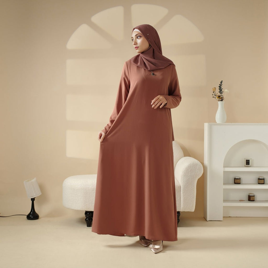 Mariam's Collection 5-Piece Set Farasha Abaya, Premium Farasha Textured Open Abaya (MOA095) — in-use photo