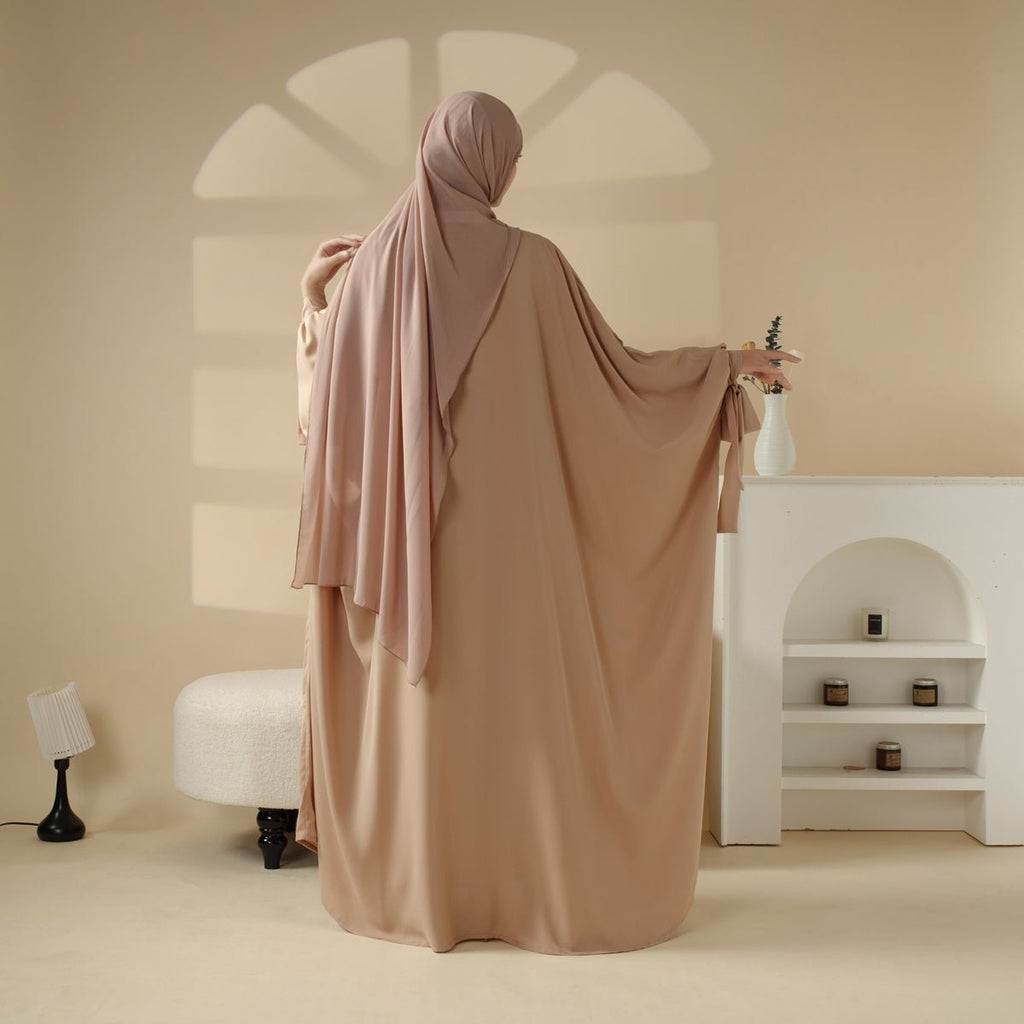 Mariam's Collection 5-Piece Set Farasha Abaya, Premium Farasha Textured Open Abaya (MOA095) — main product shot