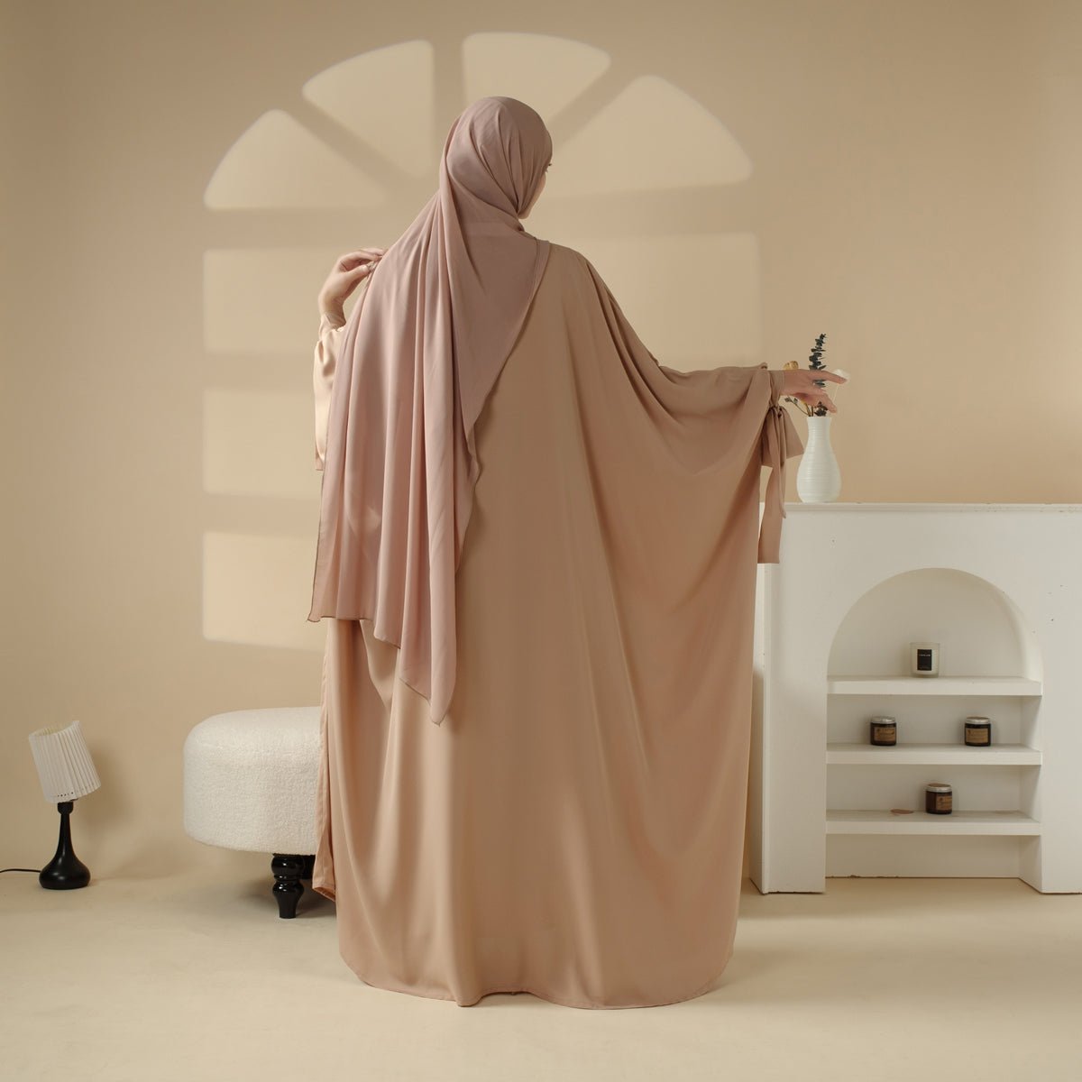 Mariam's Collection 5-Piece Set Farasha Abaya, Premium Farasha Textured Open Abaya (MOA095) — main product shot