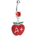 BodyCandy Red Gem Teacher Gets an Apple Dangle Belly Ring — main product shot