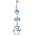 BodyCandy Aqua CZ Drop in a Drop and Sparkling Bow Dangle Belly Ring — main product shot