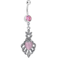 BodyCandy Pink Gem Royal Pink Heart Dangle Belly Ring — main product shot