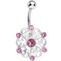 BodyCandy Pink Gem Princess Star Petals Flower Belly Ring — main product shot