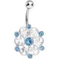 BodyCandy Aqua Gem Princess Star Petals Flower Belly Ring — main product shot
