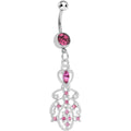 BodyCandy Pink Gem Elegant Equality Dangle Belly Ring — main product shot
