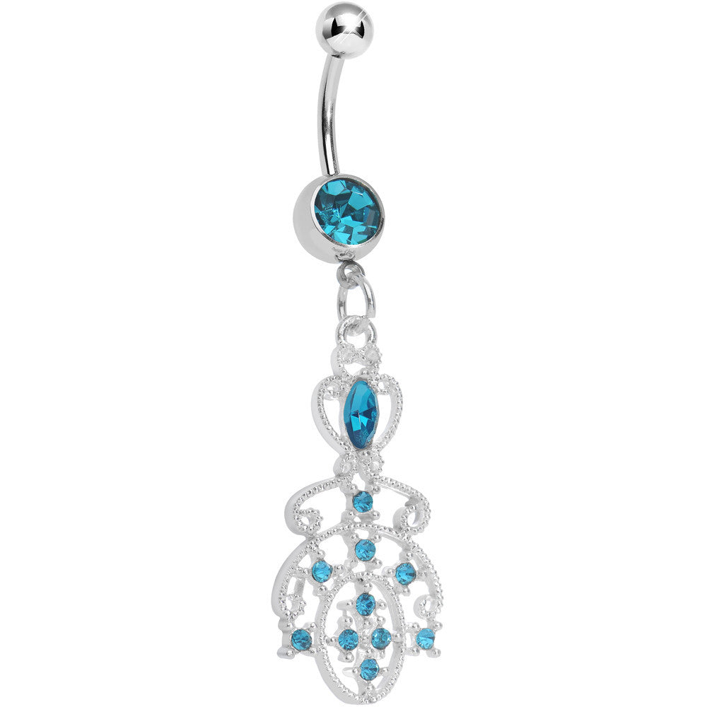 BodyCandy Aqua Gem Elegant Equality Dangle Belly Ring — main product shot