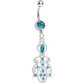 BodyCandy Aqua Gem Elegant Equality Dangle Belly Ring — main product shot