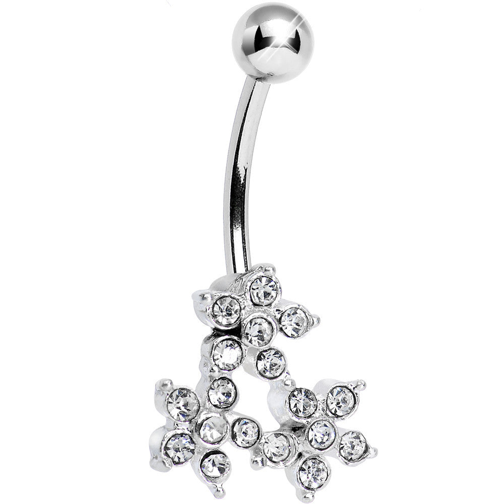 BodyCandy Crystalline Gem Trio of Flowers Belly Ring — main product shot