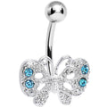 BodyCandy Aqua Gem Enchanting Butterfly Belly Ring — main product shot