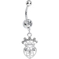 BodyCandy Clear Gem Heart of a Queen Dangle Belly Ring — main product shot