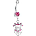 BodyCandy Pink Gem Heart of a Queen Dangle Belly Ring — main product shot