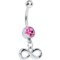 BodyCandy Pink Gem Gleaming Infinity Symbol Dangle Belly Ring — main product shot