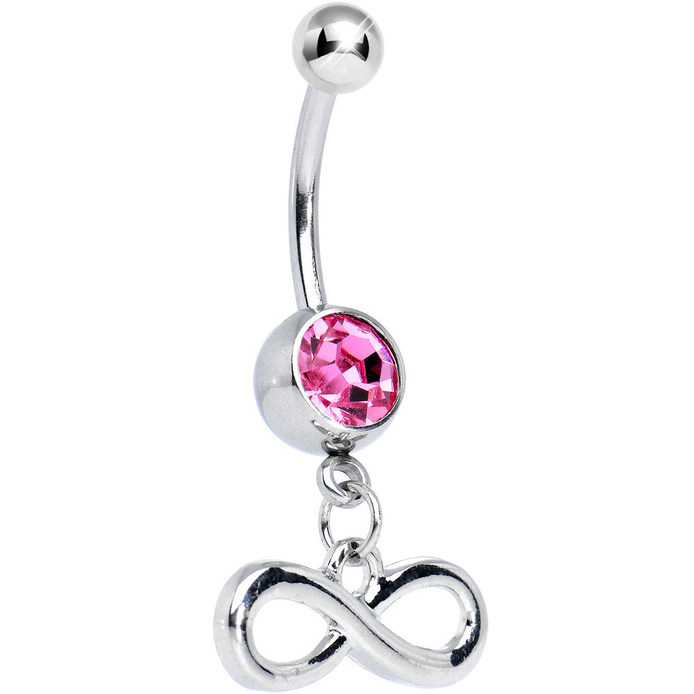 BodyCandy Pink Gem Gleaming Infinity Symbol Dangle Belly Ring — main product shot