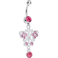 BodyCandy Pink Gem Elegant Symmetry Butterfly Dangle Belly Ring — main product shot