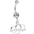 BodyCandy Clear Gem Cupid Arrow Love Heart Dangle Belly Ring — main product shot