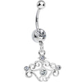 BodyCandy Crystalline Gem Fancy Swirled Cupcake Dangle Belly Ring — main product shot