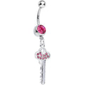 BodyCandy Pink Gem Jazzy Glam Key Dangle Belly Ring — main product shot